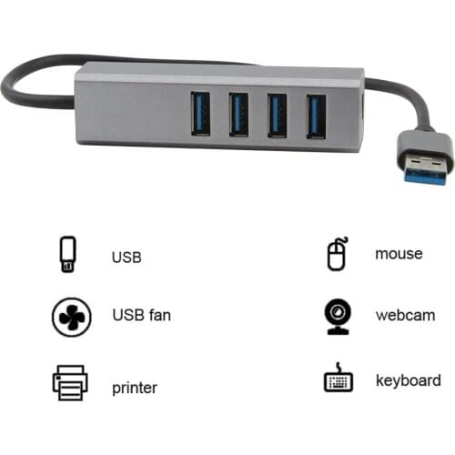 USB 3.0 Hub Multi 4 High Speed USB Ports Splitter All In One Powered Adapter Hab With Micro USB Ports PC Computer Accessories