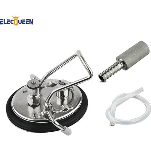 Carbonation Keg Lid,Stainless Steel Cornelius Style Keg Carbonation Lid With 2 Micron Diffusion Air Stone & Beer Tube Hose