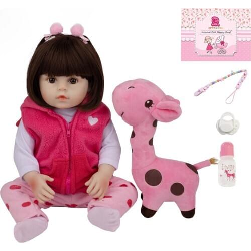 New Design Fashion Doll Bebe Reborn Toy 19" Whole Silicone Baby Doll Fantasy Lifelike Realistic Baby Bath Toy Kid Play Gift 48CM