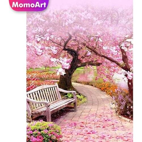 MomoArt 5D DIY Diamond Painting Scenery Diamond Embroidery Tree Full Square Drill Art Mosaic Cross Stitch Kits New Years Gift