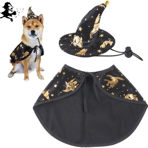 Halloween Lovely Pet Cape Cloak With Witch Hat/pet Cloak Costume For Cats Cosplay Cloth Dog Fancy Dress Funny Party Decoration