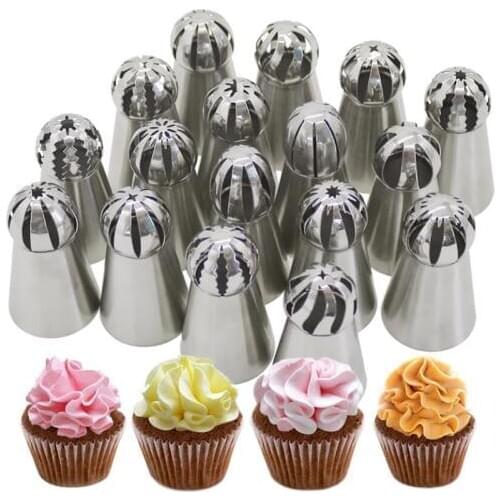 1pc Russian Spherical Ball Stainless Steel Icing Piping Nozzle Pastry Tips Fondant Cupcake Baking Tip Tool Sphere Shape Cream