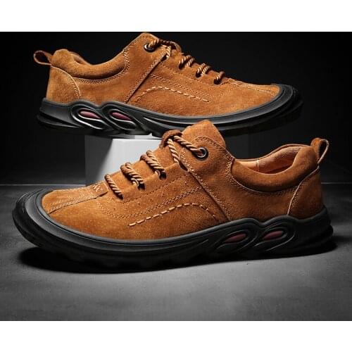 Autumn Men Hiking Shoes Luxury Climbing Sneakers Loafers Casual Leisure Non-slip Fashion Classic Soft Folding Comfortable Work