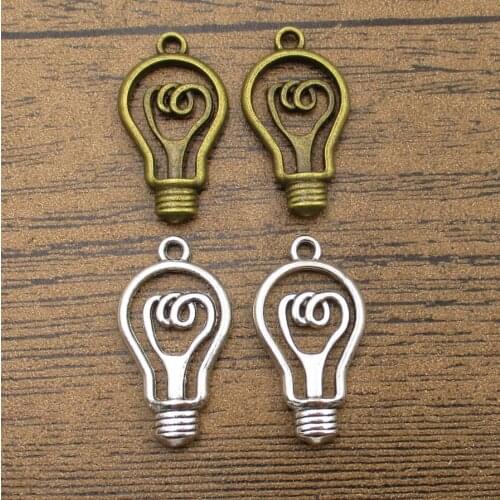 Light Bulb Charms 15PCS/Lot 32×17mm Lamp Bulb Pendants Handmade DIY Jewelry Craft For Earrings Bracelet 2 Colors Availalbe-RS844
