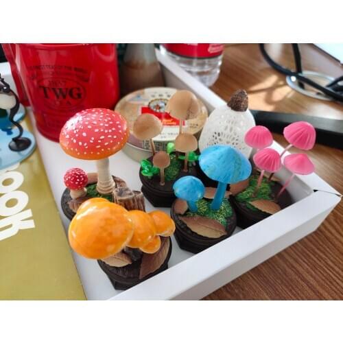 Pvc figure model toy mushroom 6pcs/set