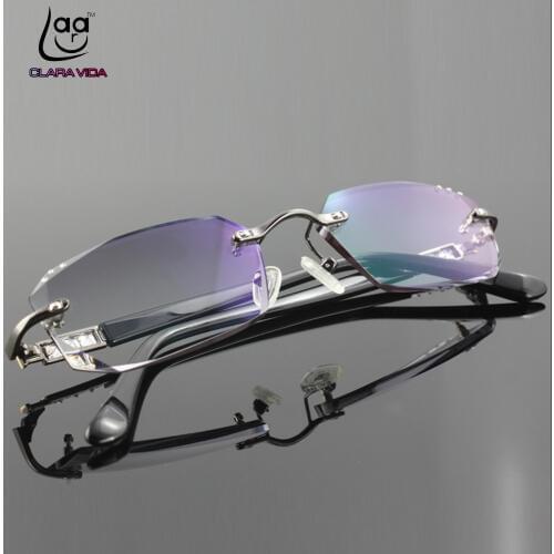 Luxury PRIVATE Custom Manual Pure Titanium Frame Diamond Cut High-elastic Tinted Lenses Mens Prescription Glasses Photochromic