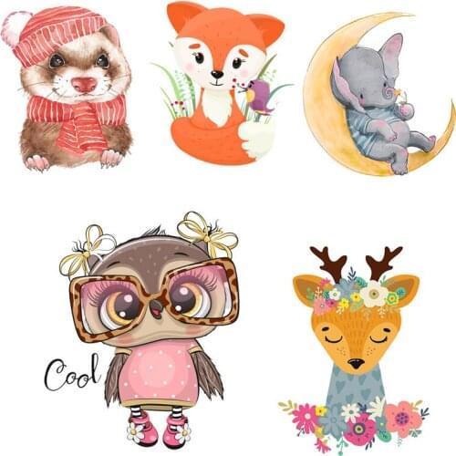 Lovely Animals Patches Iron On Patches For Clothing Cartoon Patch Heat Transfer Patches Thermal Sticker Cute Iron On Transfer
