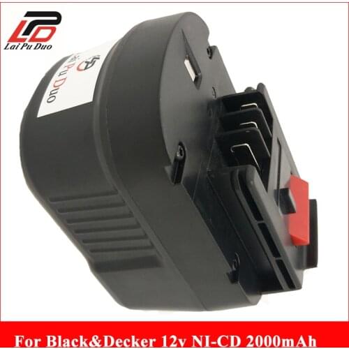 Replacement power tool battery for Black&Decker 12V 2000mAh A12,A12-XJ,A12EX,FS120B,FSB12,HPB12 D12PSK,BDBN1202,BDG1200K,BDGL12K