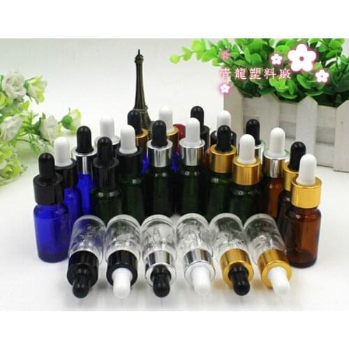 10ml Glass High-grade Plastic Head Oil Dropper Bottle Points Bottling Cosmetic Trial 15pcs/lot