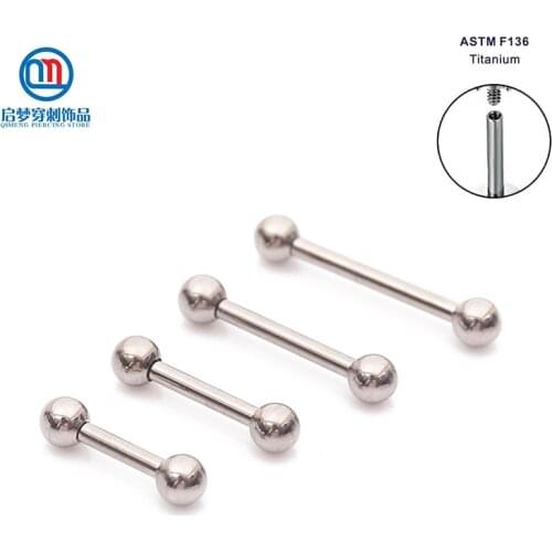 16G ASTM F136 Internally Threaded Straight Barbell Tongue Ring Titanium Piercing