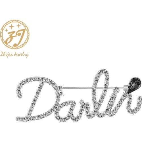 Zhijia Jewelry Brooches Letter On Clothes