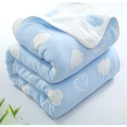 150*120cm 100% Cotton Blanket for Baby Newborn Kids Summer Thin Quilt 6 Layers of Cotton Gauze Swaddle Blanket Adult Bath Towel