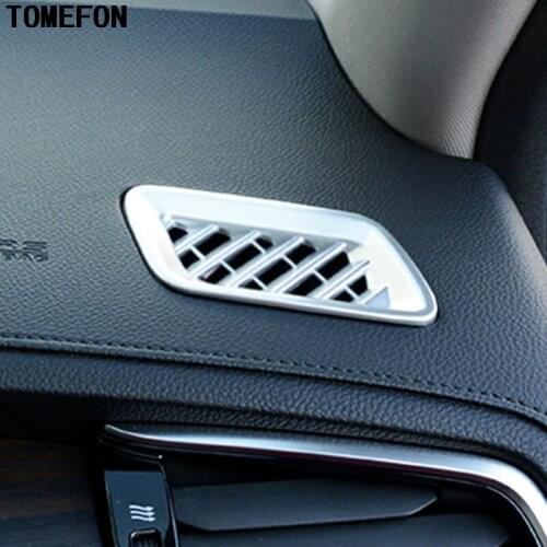 2PCS FOR HONDA URV UR-V 2017 ABS CHROME DASHBOARD AIR VENT TRIM COVER BEZEL GARNISH FRONT INSERT OUTLET