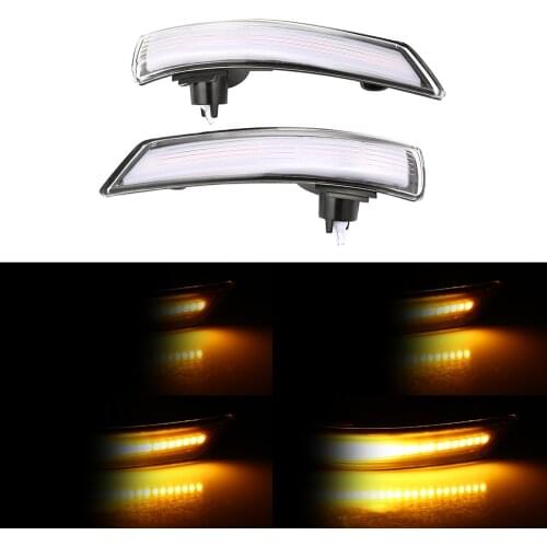 2 pieces For Ford Focus 2012-2018 Dynamic Turn Signal Light Blinker Repeater Light LED Side Wing Rearview Mirror Indicator