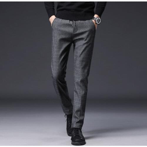 2021 Casual Pants Mens Clothing Trend Korean High Quality Spring Summer Straight Loose Elastic Plus Size Long Trouser Y62
