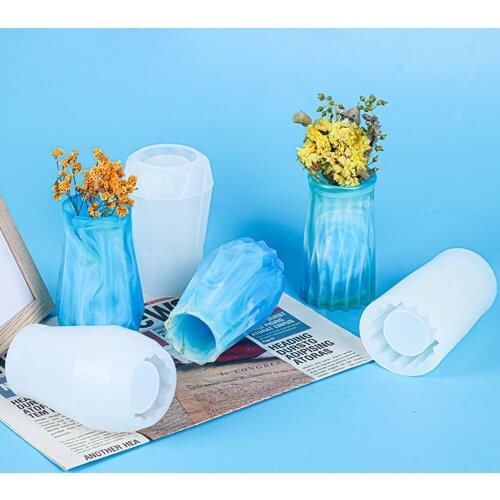 3 Styles Flower Vase Clay Mold DIY Handmade Pot Cement Concrete Pen Holder Storage Silicone UV Epoxy Resin Molds Free Shipping