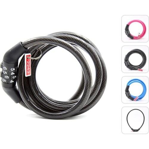 4-Digit Steel Wire Password Bicycle Code Lock Bike Portable Security Anti-theft Cable Lock Bicycle Safety Tools