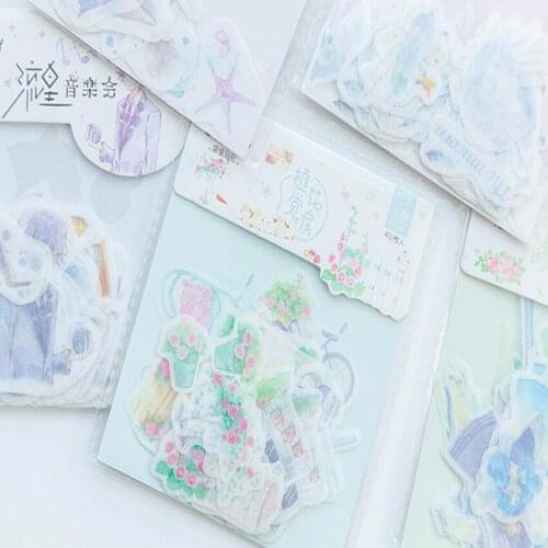 40pcs/pack Small Self-adhesive Paper Sticker Scrapbook Seal Sticker Children Dairy DIY Decorative Sticker Stationery