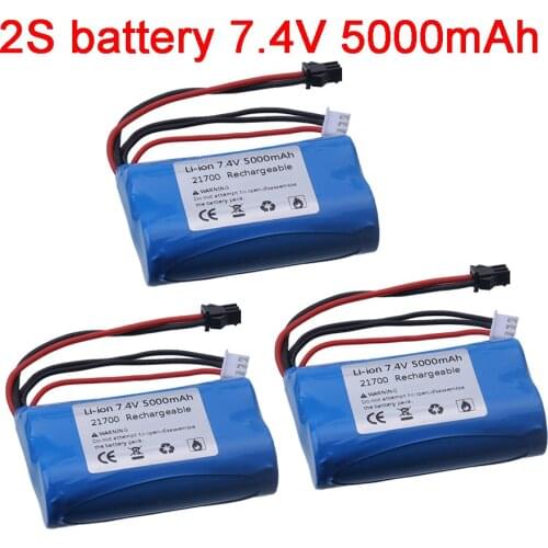 7.4V Batery for remote control helicopter toy parts upgrade 7.4V 2S 5000mAh li-ion battery for rc car tanks trucks boats parts