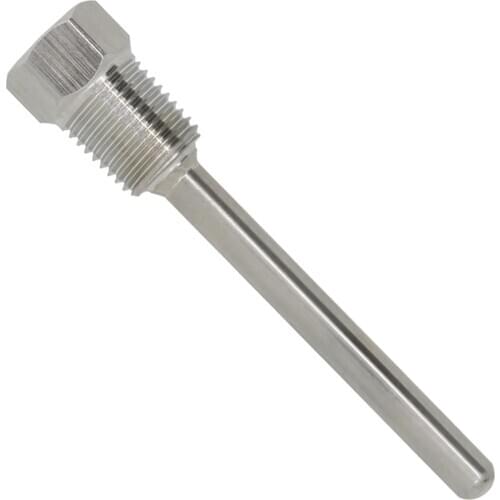 1/4 inch weldless thermowell stainless steel 304 threaded pipe 30-500mm Immersion well thermowell thermopocket