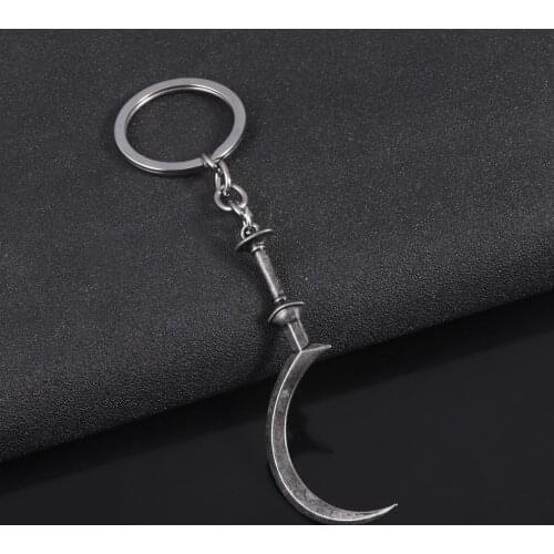 Game Residents Evils 8 Village Keychain Daniela Bela Sickle Weapon Model Pendant Keyring Coin For Men Women Bag Car Key Holder