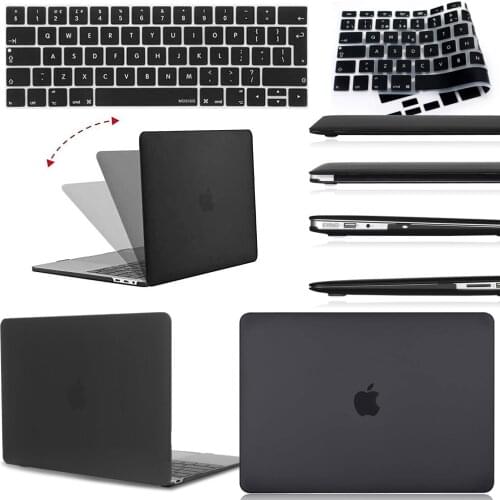 Laptop Case for Apple MacBook Pro 13"/15"/16" /Air 11"/13"/Macbook 12" (A1534) Matte Black Anti-fall Dust-proof Protective Shell