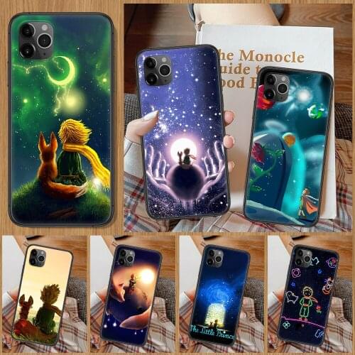 The Little Prince Cartoon Phone Case For iphone 5 5S SE 2 6 6S 7 8 11 12 Mini Plus X XS XR Pro Max black painting cover silicone