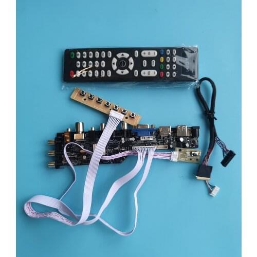 For LP156WH4 TL 1366X768 New Digital Signal DVB-T2 DVB-T DVB-C LCD LED TV Controller Driver Board Russian v56 HDMI VGA AV USB