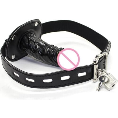 Fetish Bondage Open Mouth Bite Silicone Penis Plug Dildo Mouth Gag Adult Sex Toys Products For Woman Couples Sex Slave Game