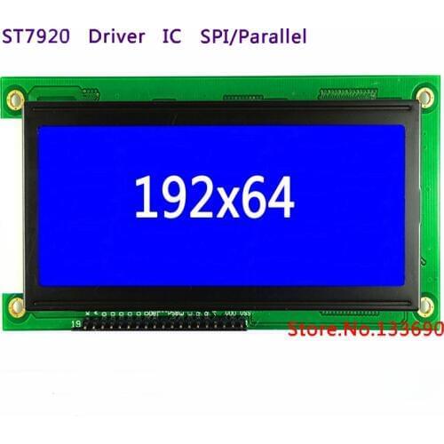 Graphic Blue Negative LCD Module Display Screen SPI parallel LCM 19264 192X64 192*64 build-in st7920 with White LED Backlight