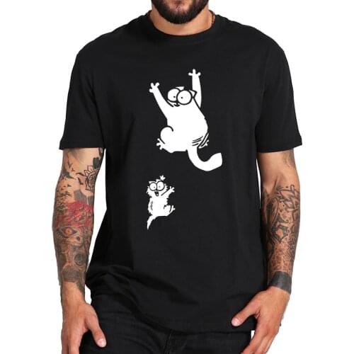 Simons Cat T Shirt Animated Web Cartoon T-Shirt O Neck EU Size High Quality Summer 100% Cotton Soft Tops