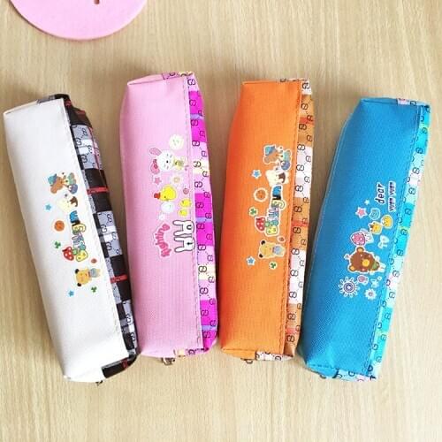 12 Pcs Canvas Pencil Bag Cute Cartoon Pencil Pouch Student Stationery School Office Supplies Pencil Case Wholesale Girl Gift
