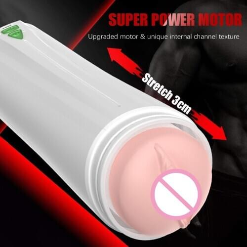 Pocket Pussy Male Masturbator Cup Realistic Vagina Sex Toys For Men Automatic Stroker Powerful Thrusting Sex Machine Stimulation
