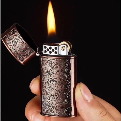 Classic Retro Grinding Wheel Lighter Tang Grass Kerosene Lighter Windproof Nostalgic Creative Personality Cigarette Accessories