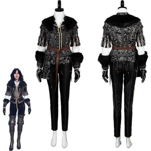 Yennefer Cosplay Costume Outfit Dress Suit Uniform