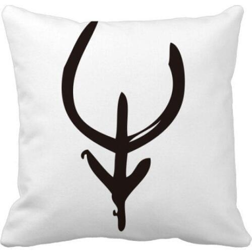 Bones Inscriptions Chinese Zodiac Cow Throw Pillow Square Cover