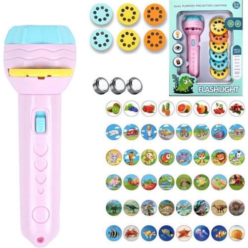 Flashlight Projector Torch Lamp Toy Baby Sleeping Story Book Early Education Toy for Kid Holiday Birthday Xmas Gift Light Up Toy