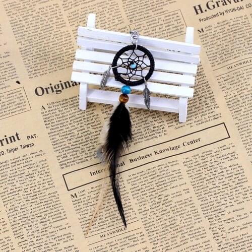 Mini Dream Catcher Car Pendant Wind Chimes Feather Decoration Keychain Keyring Adornment Handcraft Dreamcatcher Gifts