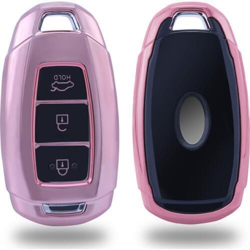 Hot Sale New Soft TPU Car Key Case Cover For Hyundai Santa Fe TM 2019 I30 2018 Solaris Azera Elantra Grandeur Accent Accessories