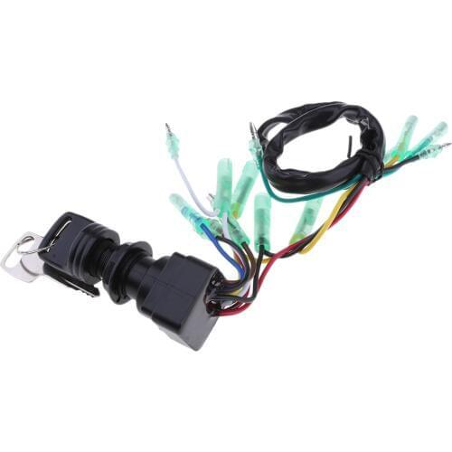 Marine Boat Outboard Motor Engine Ignition Switch and Keys Black