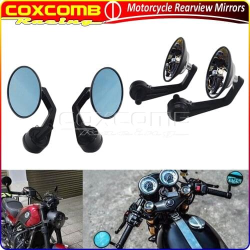 Motorcycle Handbar End Mirrors Adjustable CNC Round Rearview Mirror For BMW R nineT Scrambler Pure Racer Urban F 800R HP4 S1000R
