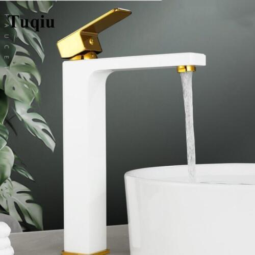 New Arrival Basin Faucet Brass gold Bathroom Faucet Sink Mixer Tap Vanity Hot Cold Water Bathroom Faucets