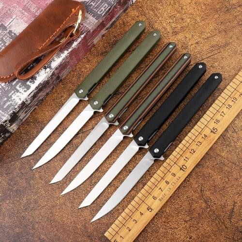 New product magic pen folding knife D2 steel G10 handle pocket collection hunting survival outdoor camping fruit wearing knife