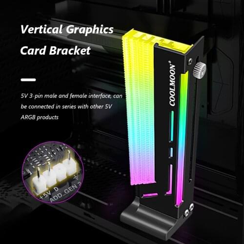 COOLMOON PC Cooling Vertical GPU Stand Support Colorful Bracket Computer Graphics Video Card Stand Holder 5V A-RGB,CM-GH2