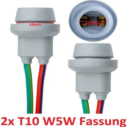 A pair of T10 W5W lamp sockets