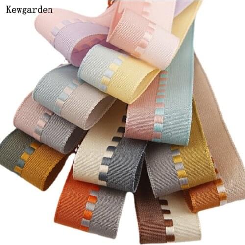 Kewgarden Dots Stripe Ribbon 1.5" 1" 40mm 25mm 16mm DIY Bow tie Hair Accessories Handmade Tape Crafts Gift Packing 10 Yards
