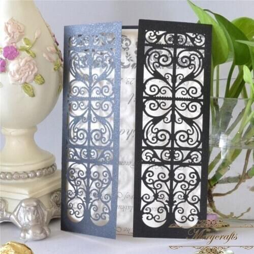 Wedding and party invitation laser cut paper gate style invitation cards