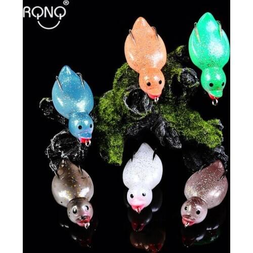 RQNQ 10.6G 65MM Duck Lure Soft Baits Pesca Pike Carp Fishing Lures Artificial Silicone Bait Floating Fishing Wobblers Frog Lure