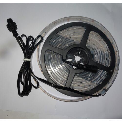 5m DC12V WS2811 300LEDs (20pixes/m) IP68 full color;epoxy resin filled WHITE PCB led digital strip;with 2m 3core 13.5mm pigtail