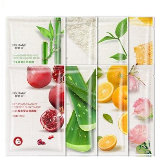 Fresh Orange Aloe Rice Pomegranate Bamboo Rose Green Tea Honey Moisturizing Mask Oil-control Whitening Wrapped Mask Skin Care
